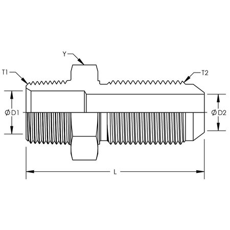 World Wide Fittings Male JIC To Male Pipe Bulkhead Straight 2706X06X06